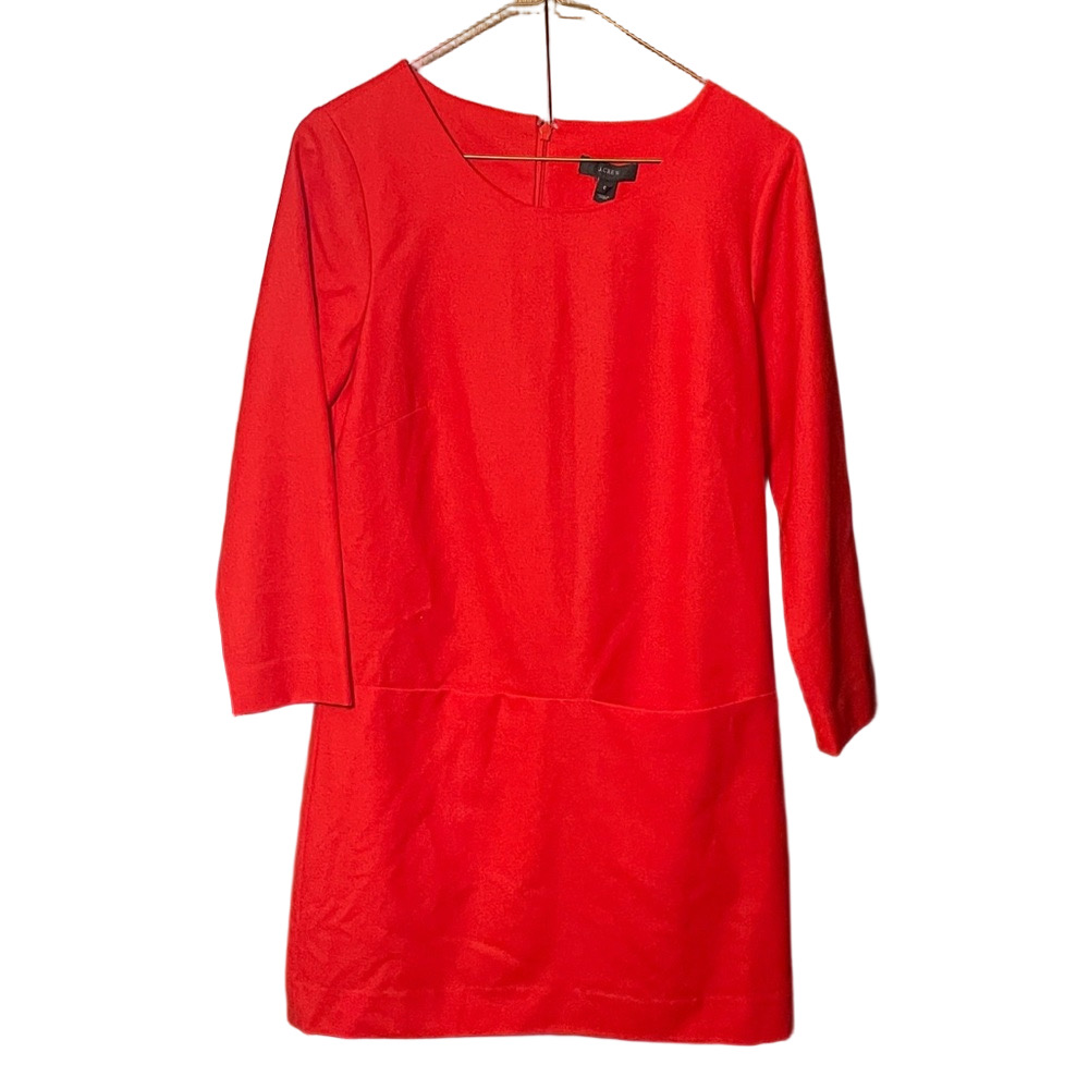 J. Crew Wool Jules Vibrant Red Dress Size 0